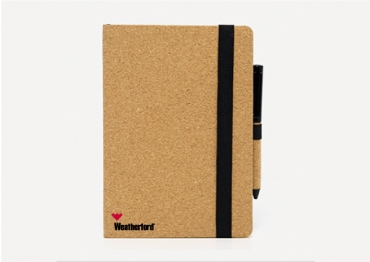 Cork note book with pen