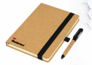 Cork note book with pen
