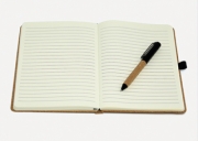 Cork note book with pen