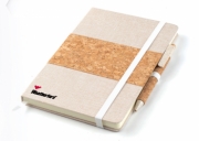 RECYCLED COTTON AND CORK BOUND NOTEBOOK