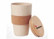 Wheat Cups with Bamboo Lid and Cork Grip